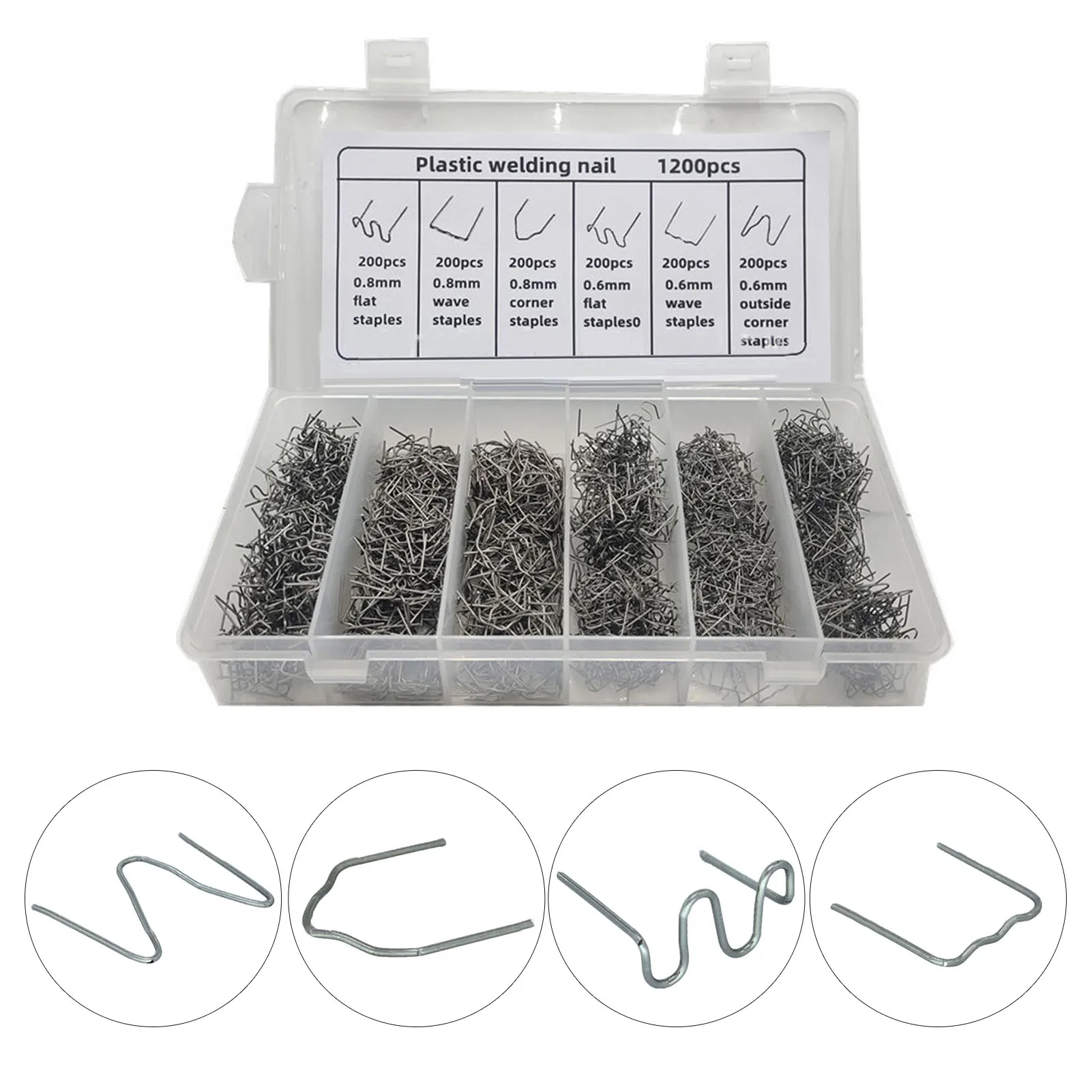 1200Pcs Hot Stapler Staples For Plastic Welder Automotive Plastic Repair Machine Welding Wire Car Bumper Repair Welding Machine