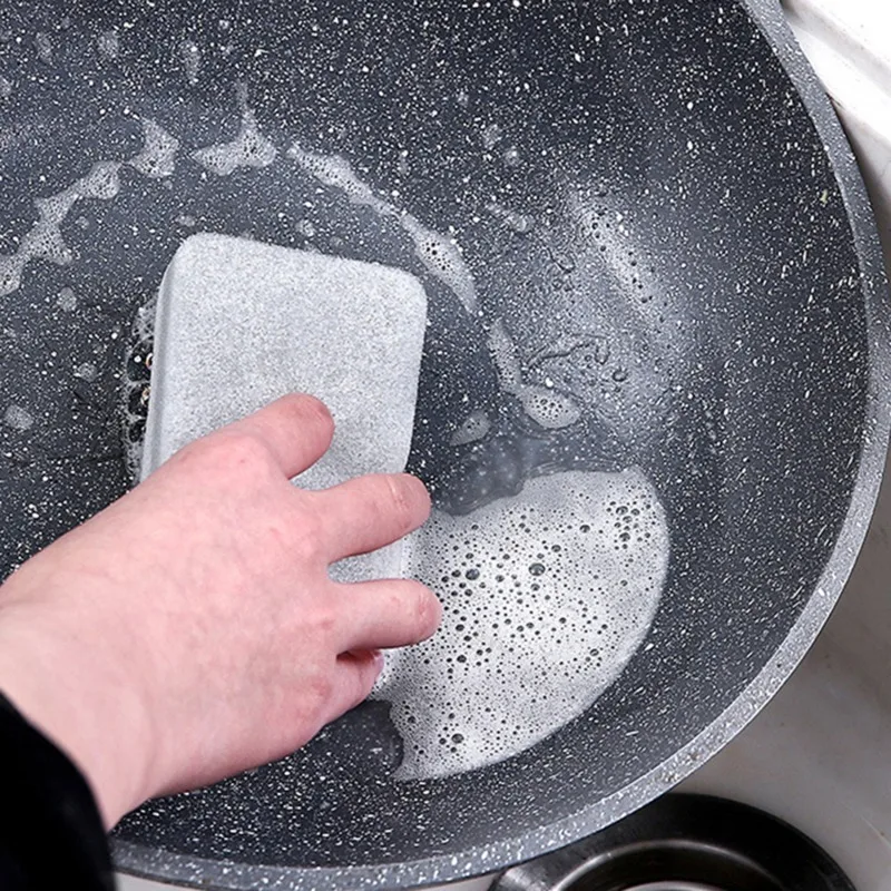 5/30PCS Home Double-sided Sponge Wipe Gray Dirt-resistant Scouring Pad Kitchen Stain Sponge Wipe Professional Cleaning Supplies
