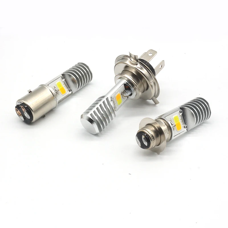 12-80V AC DC Dual Color H4 LED H6 P15D bA20D LED Motorcycle Headlight Bulb White/Amber Hi/LoW Lamp Scooter Accessories Fog Light