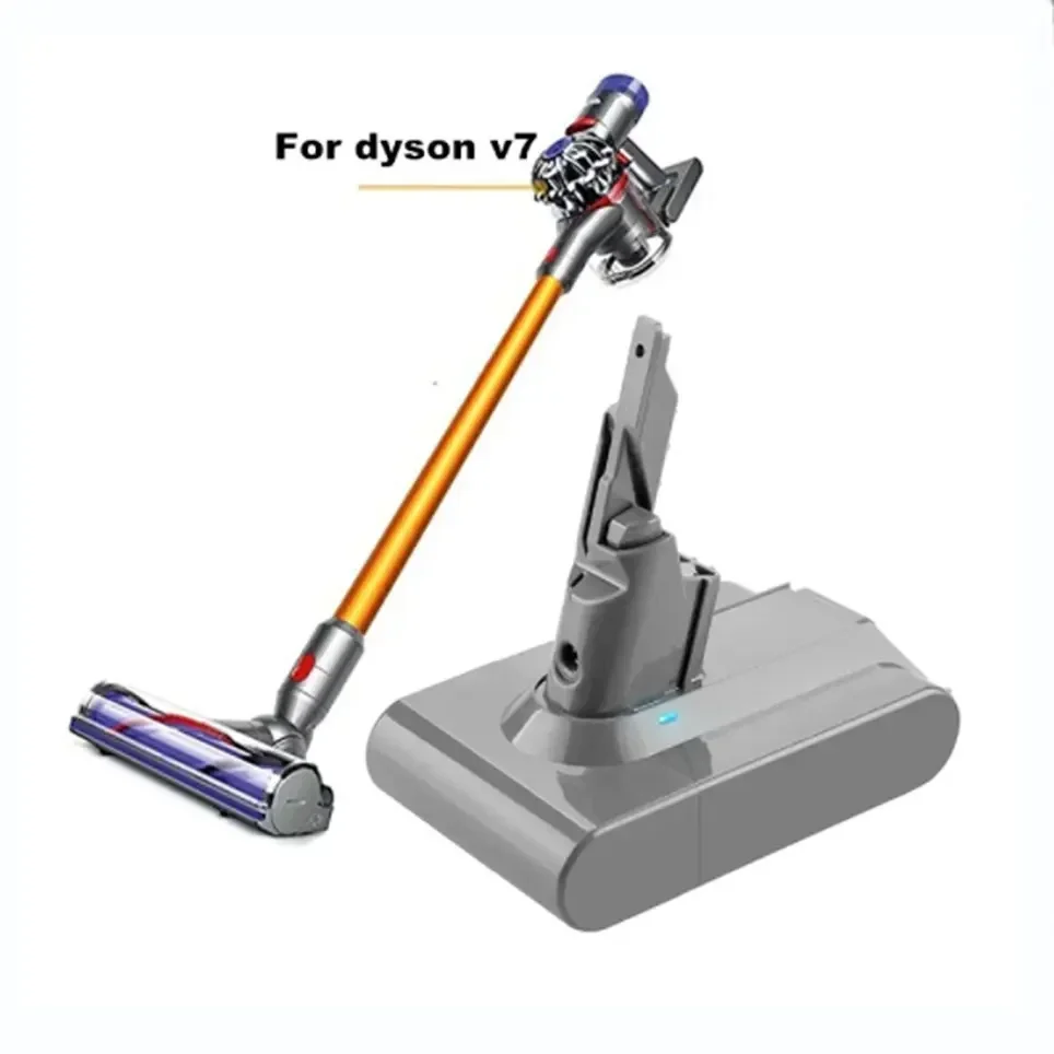 Batterie de remplacement pour Dyson V7, 9800mAh, 21.6V, Animal Trigger Hurhead Pro, Fluffy SV11, autonomie plus longue et aspiration plus forte