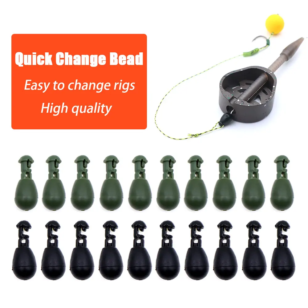 20pcs Carp Fishing Accessories Method Feeder Hair Carp Rig Bait Cage Connector Quick Change Beads Chod Stop Bead For Carp Tackle