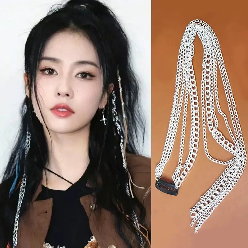 Chain Hairpins Tassel Hairpin High Sense Temperament Dirty Braided Hairbands Wig Braide Flashing Diamonds Braided Hair Headdress