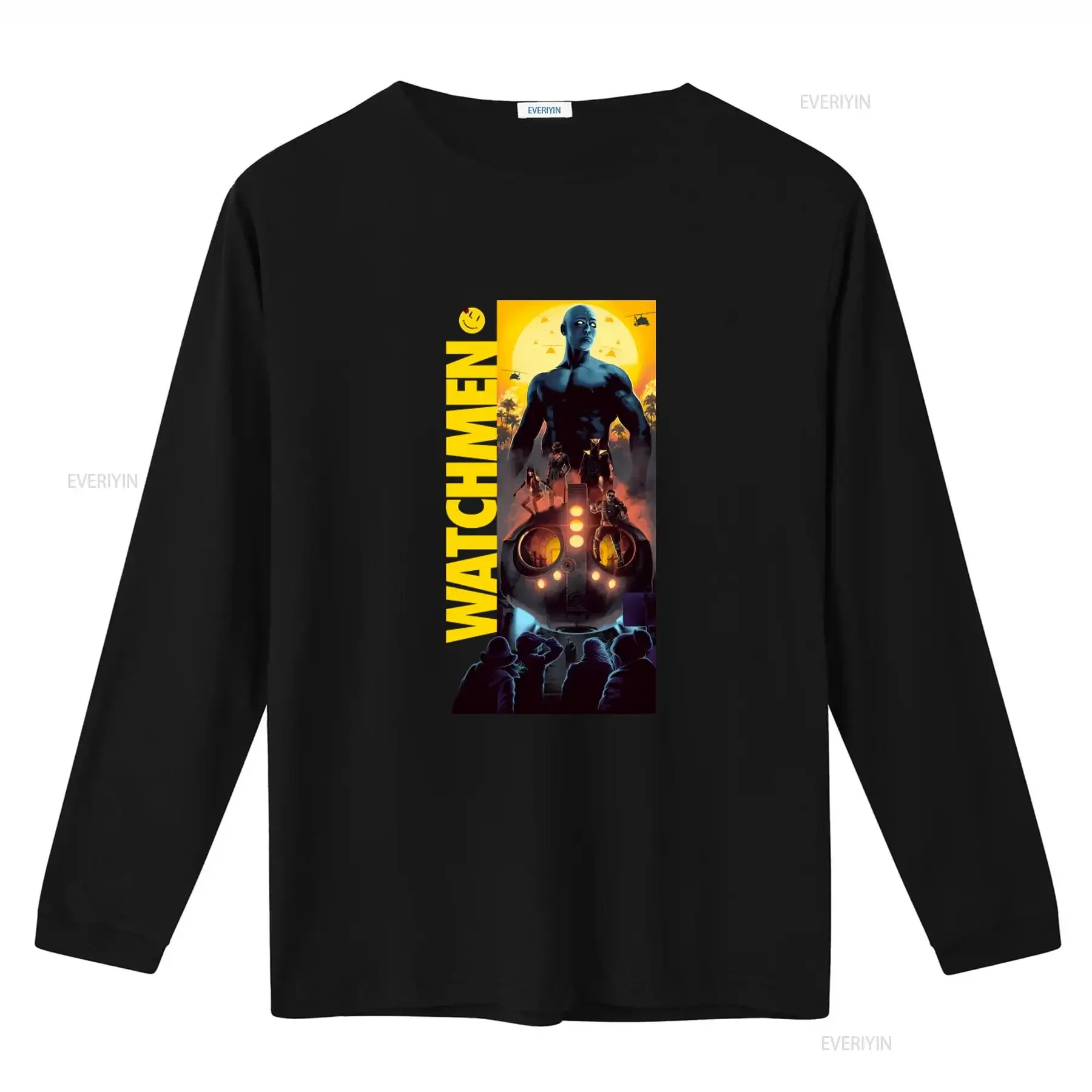 Watchmen T shirt Dr Manhattan Silk Spectre Nite Owl Comedian Rorschach High Quality Print Fashion vintage Washed homme