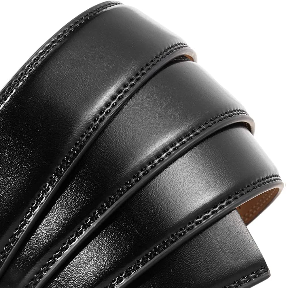 Mens Leather Belt  Automatic Genuine Leather Belts Leisure Fashion Ratchet Belts for Men Pants Waistband Ремень