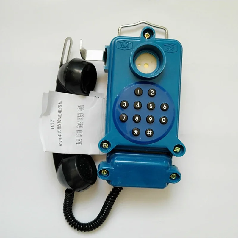 Safe Round Button Wall Telephone Noise-proof Telephone for Petrochemical Industry, IIC Level, Glass Reinforced Plastic Shell