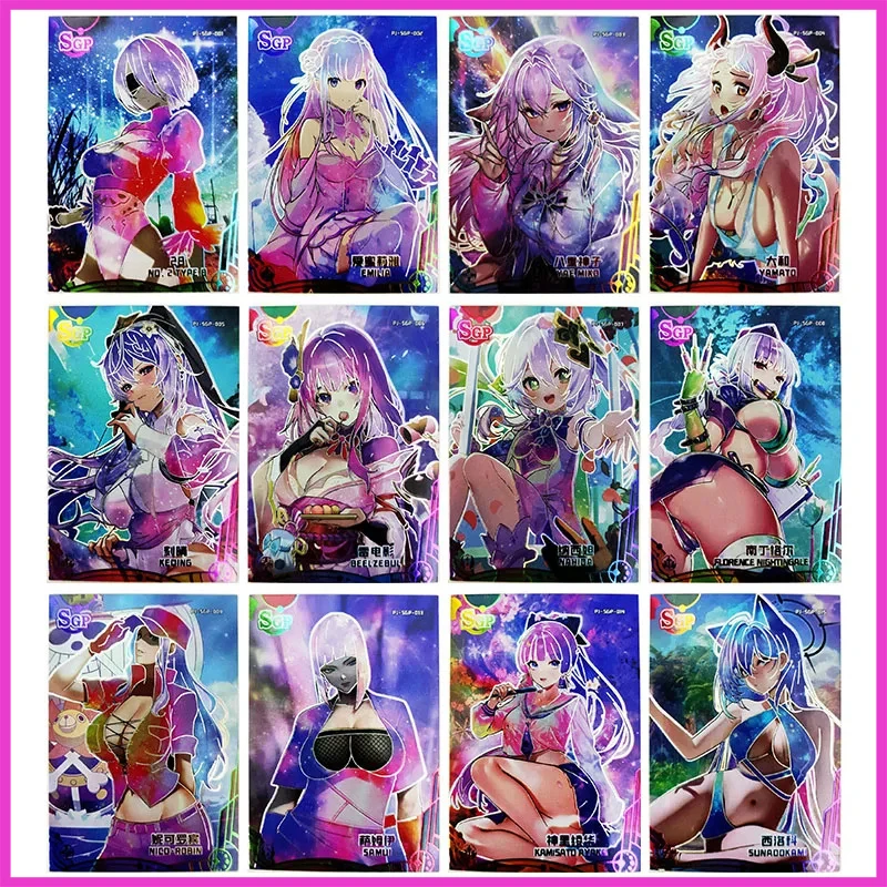 Anime Goddess Story Rare SGP Reflections Flash Cards Emilia Yamato Keqing Nahida Toys for boys Collectible Cards Birthday Gifts