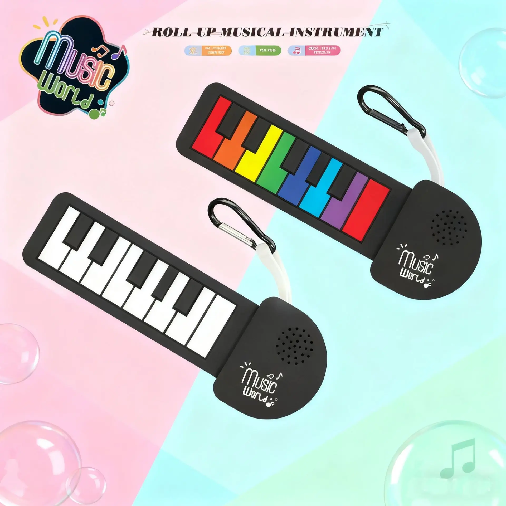 

Складная силиконовая клавиатура-роллап для обучения музыке, идеально подходит для школы, дома и путешествий, для начинающих.