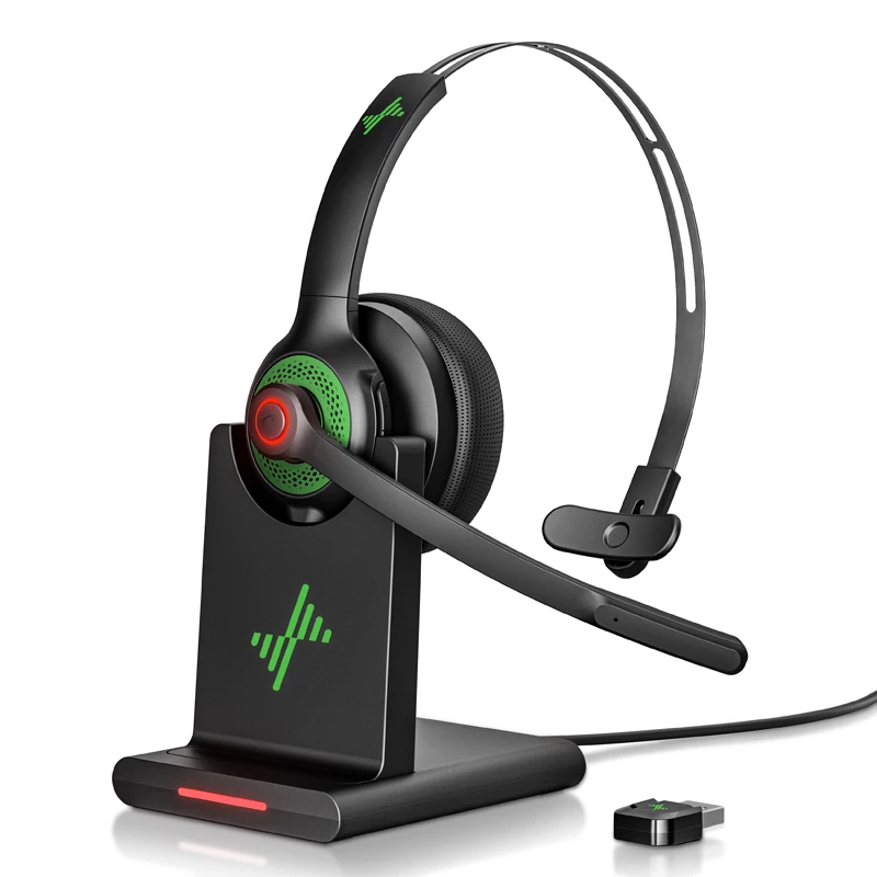 

JIAMQISHI Bluetooth 5.2 Wireless Headset for Work with Mic on-Ear Headphones Applicable To PC,Laptop,Phone,Android,Zoom,Office