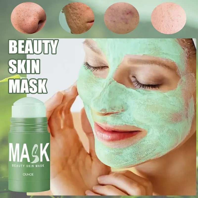 Limpeza Profunda Limpador De Poros, Chá Verde, Argila Purificante, Removedor De Cravos, Máscara De Lama Facial, Limpeza Profunda, Cabeças Pretas