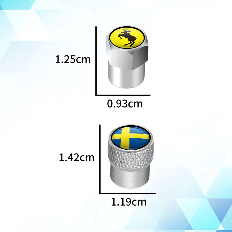 Tapas de válvula de coche con logotipo de bandera sueca, cubierta protectora de vástago de neumático de rueda, para Volvo V40, V60, XC40, XC60,