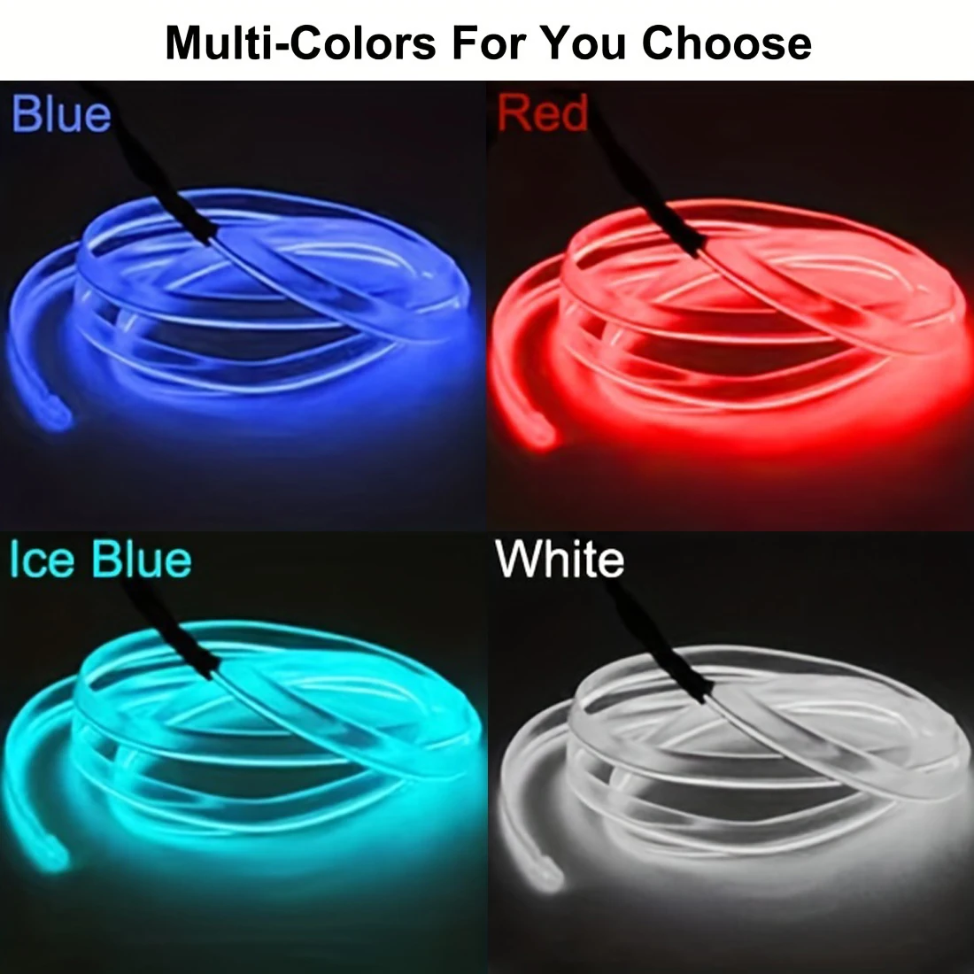 5M Car Interior Light Decorative Ambient Lamp DIY Flexible EL Cold Light USB Neon Ambient Lighting Kits LED Car Interior Lamps