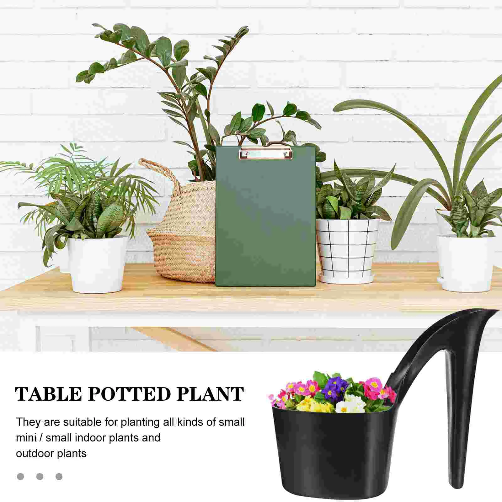 2 Pcs Flower Vase High Heels Pot Plant Pots Indoor Small Succulent Bowl for Plants Black