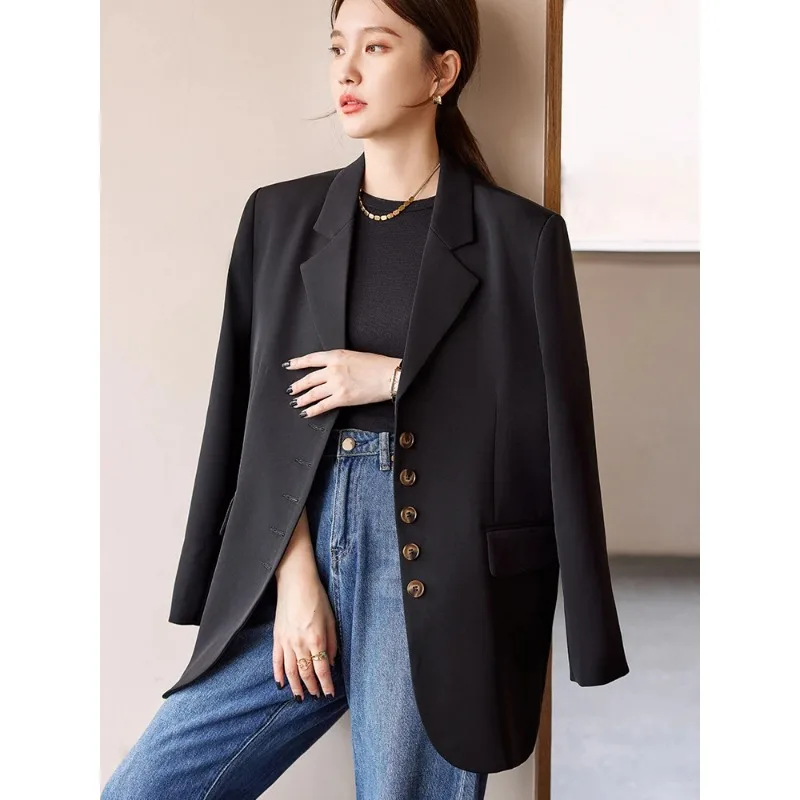 Fashion Women Suit Blazer Coat Female Long Sleeve Single Breasted Red Black Purple Formal Jacket For Office Ladies Work Wear