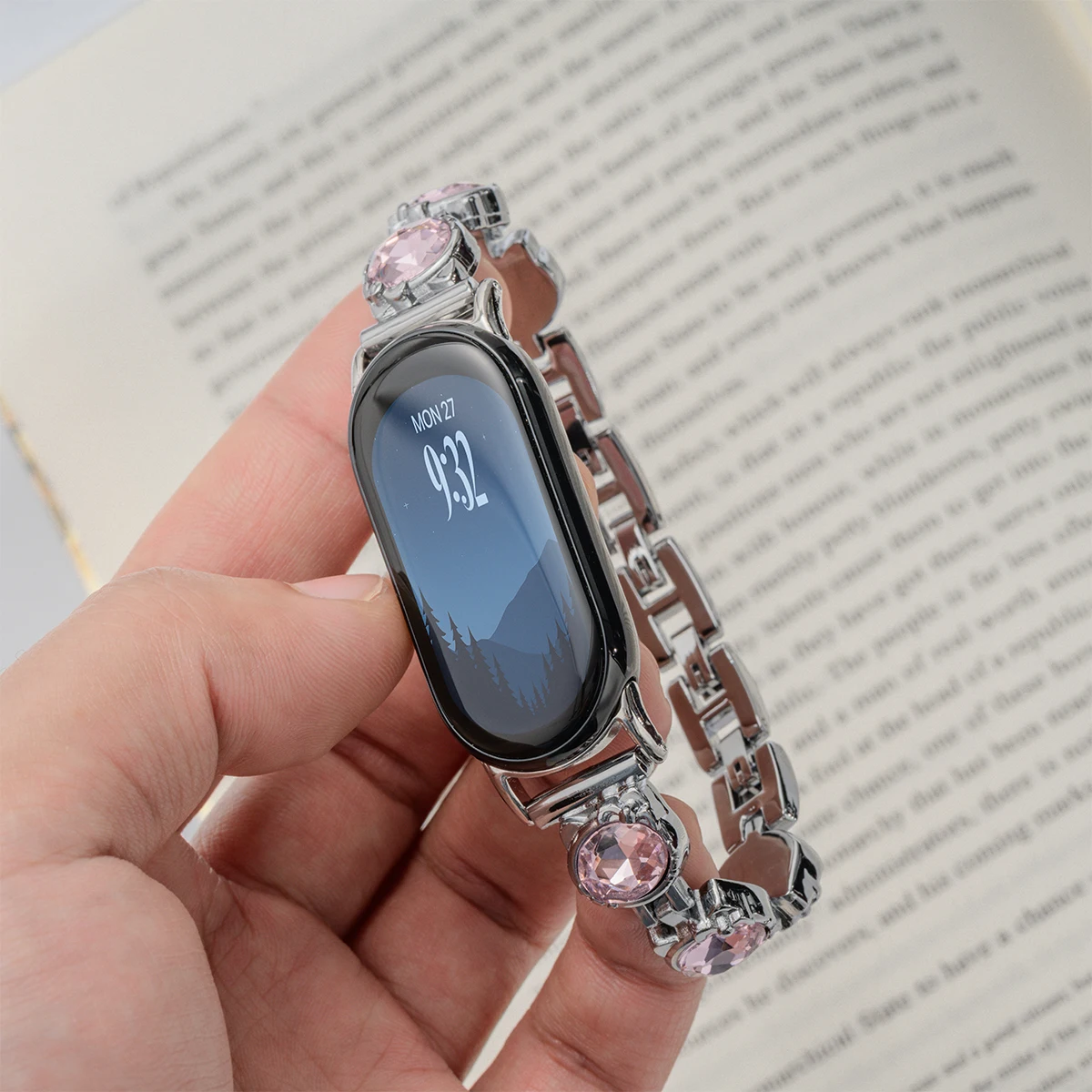 Nette Katze Cartoon Metall Strap Für Xiaomi Mi Band 10 9 8 NFC Frau Armband Luxus Glitter Armband Ersatz Uhr correa Band