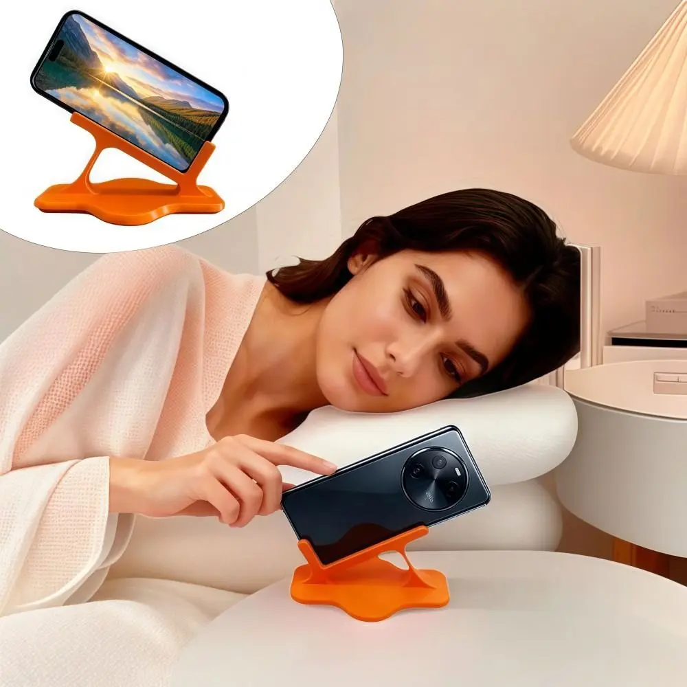 3D Printing Side-lying Phone Holder Plastic No Arm Pressure Lazy Phone Stand Portable Sturdy Horizontal Phone Holder Bed Sofa view 2