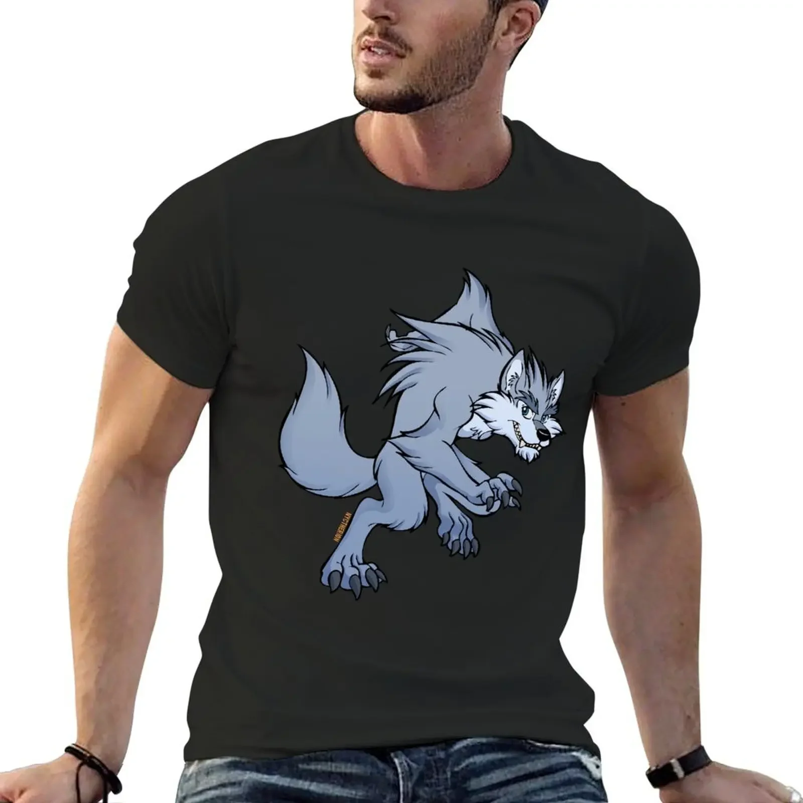 

Cute werewolf T-Shirt shirts graphic tees shirts graphic kawaii clothes Short sleeve tee plain t shirts men