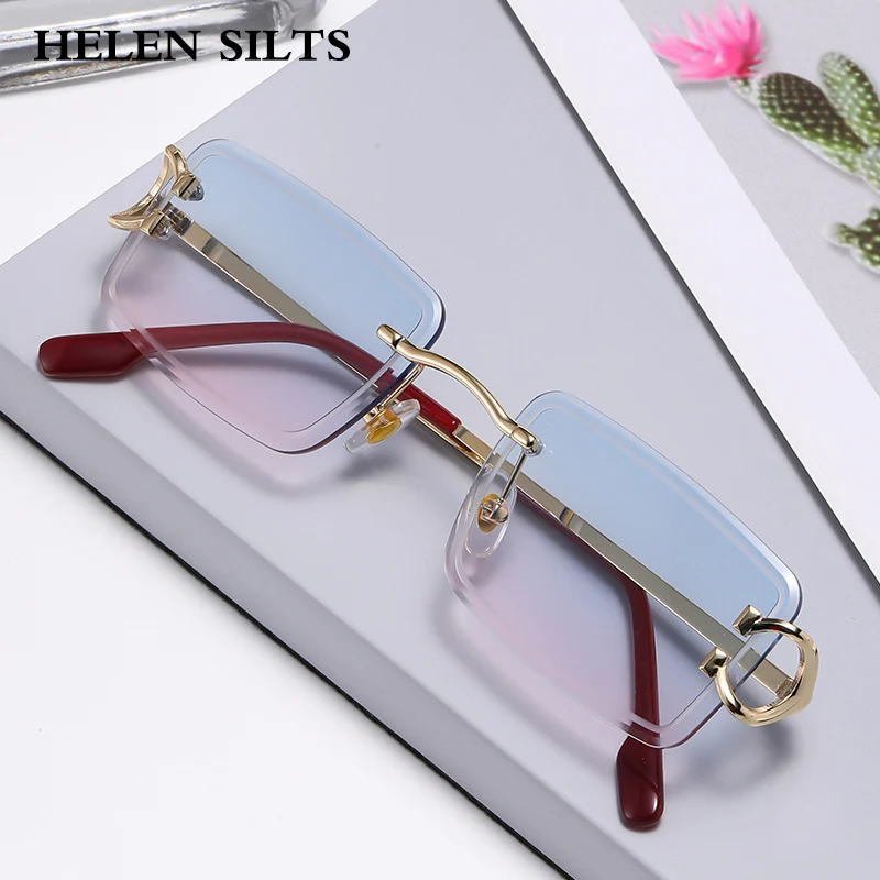 

2025New Metal Rimless Fashion Trends Sunglasses Women Luxury Brand Designer Sun Glasses Men Popular Hip Hop Shades UV400