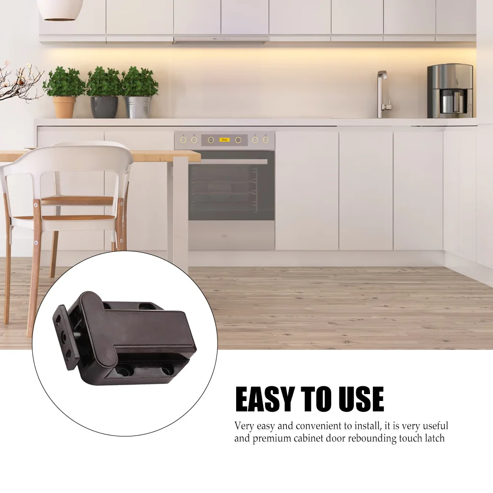

4Pcs Plastic Push Touch Latch Cabinet Door Rebounding Safe Push Latch Self-Locking Device Cupboard Open Catch Lock for Drawer