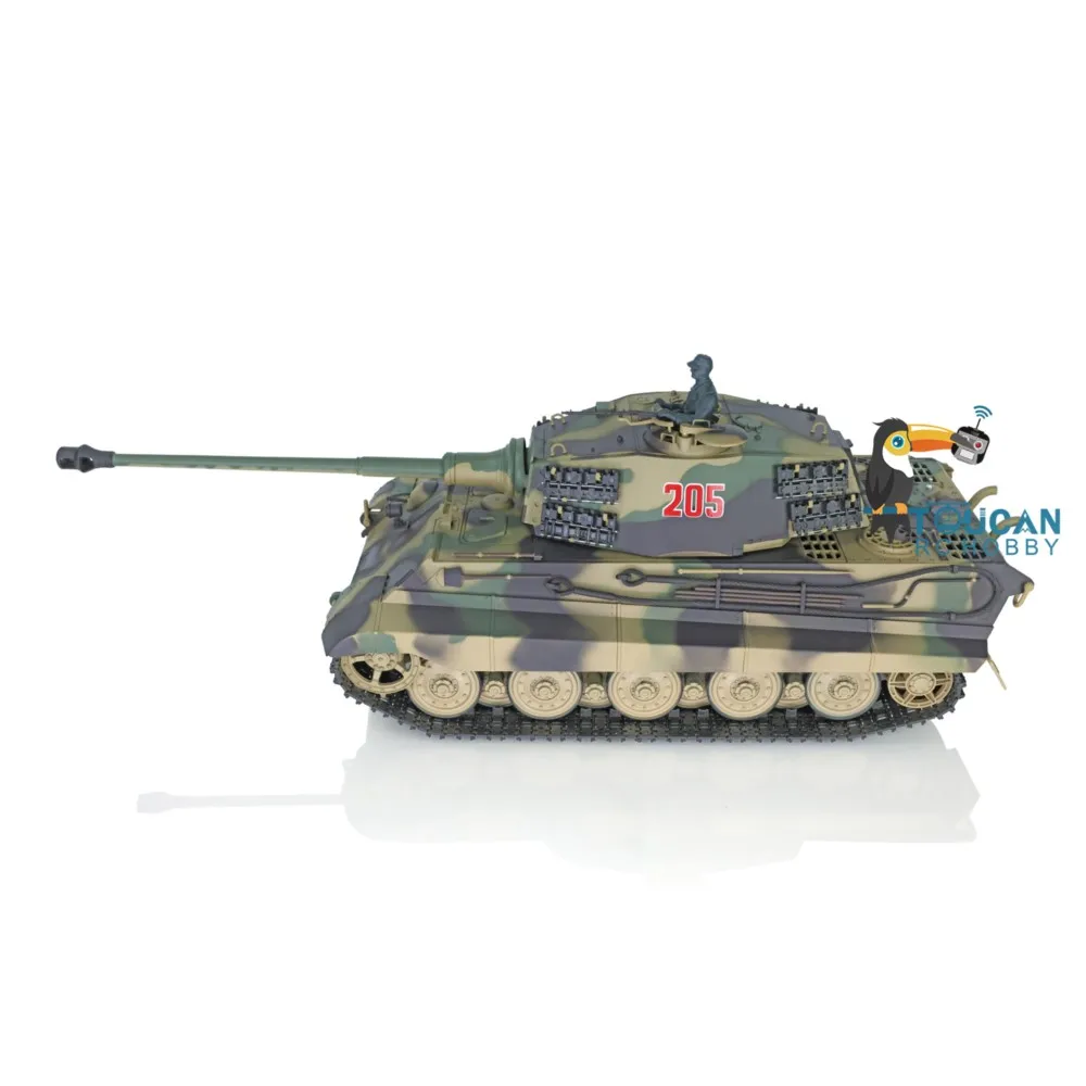 Czołg RC Heng Long 1/16 RTR 2.4G, plastikowy niemiecki King Tiger 7.0, strzałki BB, efekt dymu IR, model RC, zabawka 3888A TH17517-SMT8