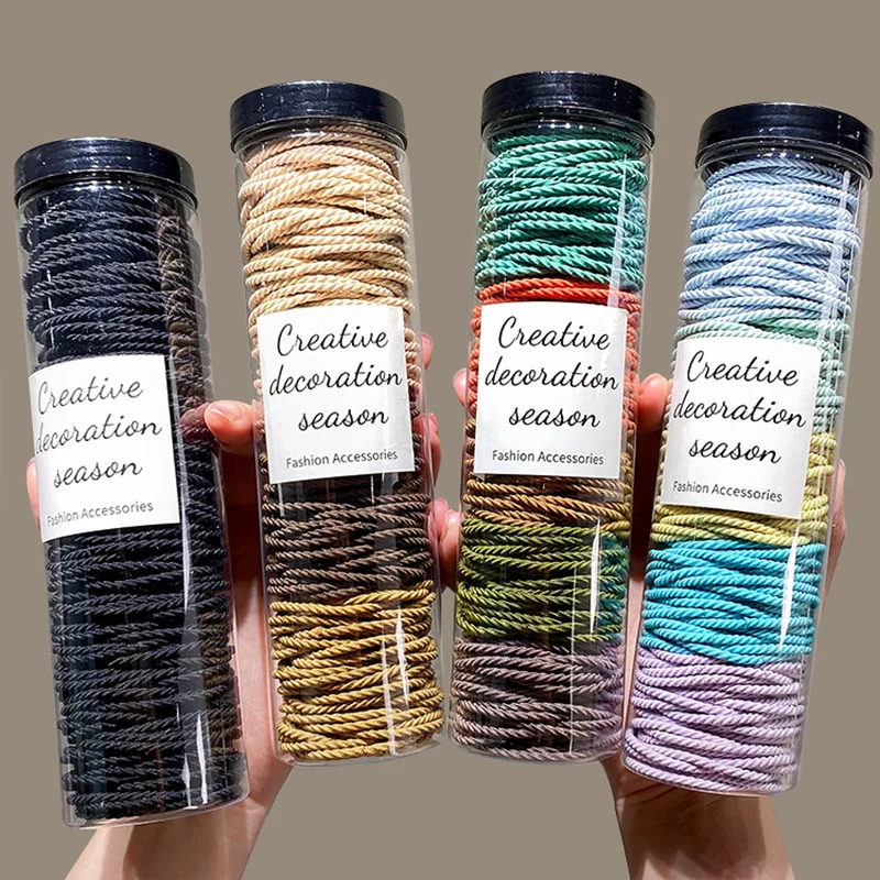 100 Stück Haarbänder, einfarbig, elastisches Gummiband, Haarband, Stirnband, Scrunchie, Haarschmuck für Haare