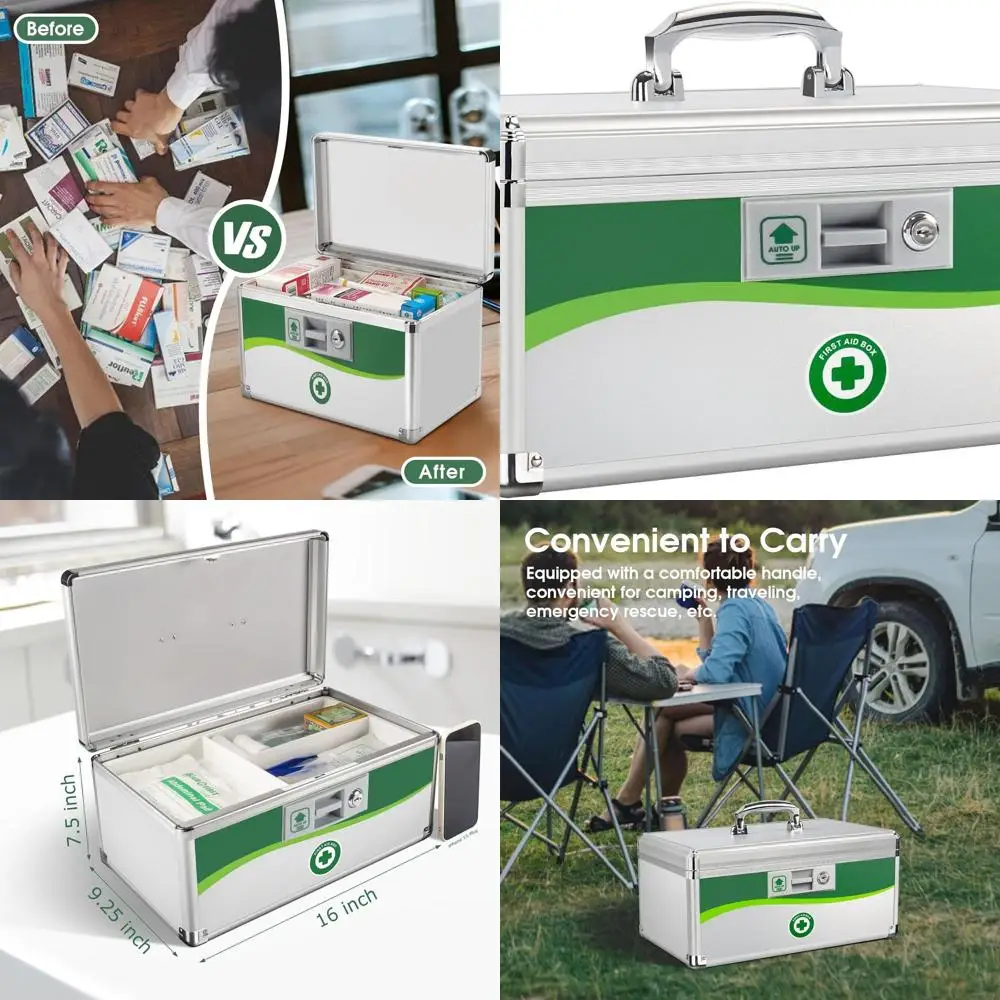 

Очень большой сейф для хранения лекарств с замком и ключом для ежедневных таблеток