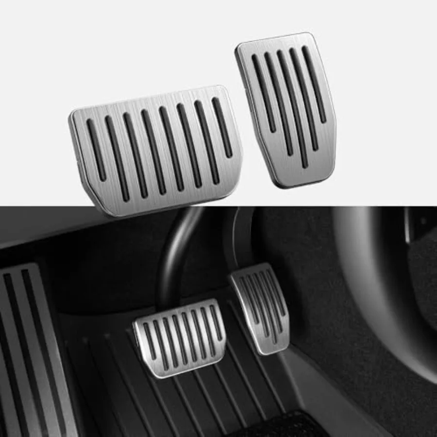 

Pedal Covers for Model Y Juniper 2025-2026 and Model 3 Highland 2024-2026, Fits Model Y/3 2016-2026, 304 Stainl Steel Brake and