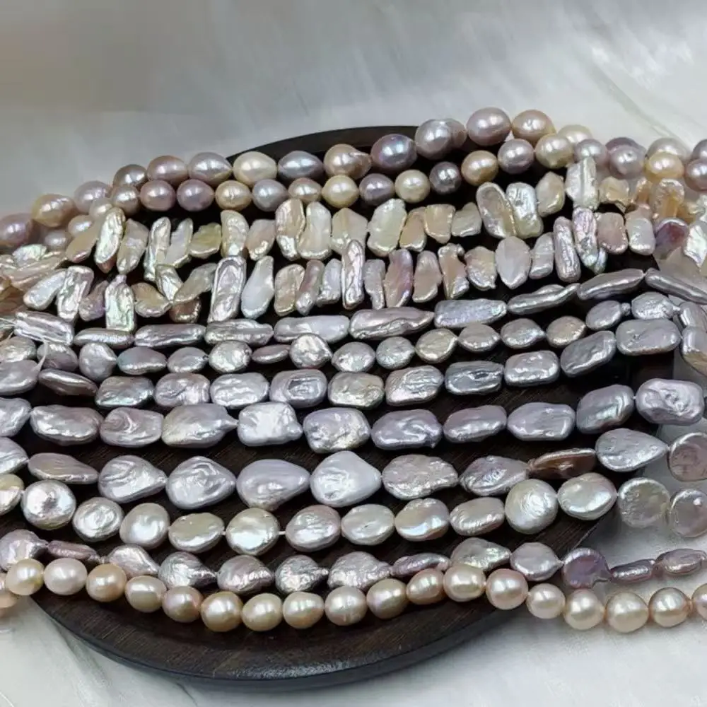 14inch Different Irregular Shape Pink Purple Genuine Natural Freshwater Pearl Jewelry Making Spacer Beads
