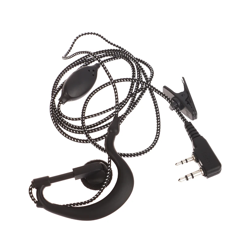 Auricular con gancho para la oreja de alta calidad, interfono para BAOFENG UV5R, auricular de 2 pines, micrófono para Radio de seguridad, Walkie Talkie