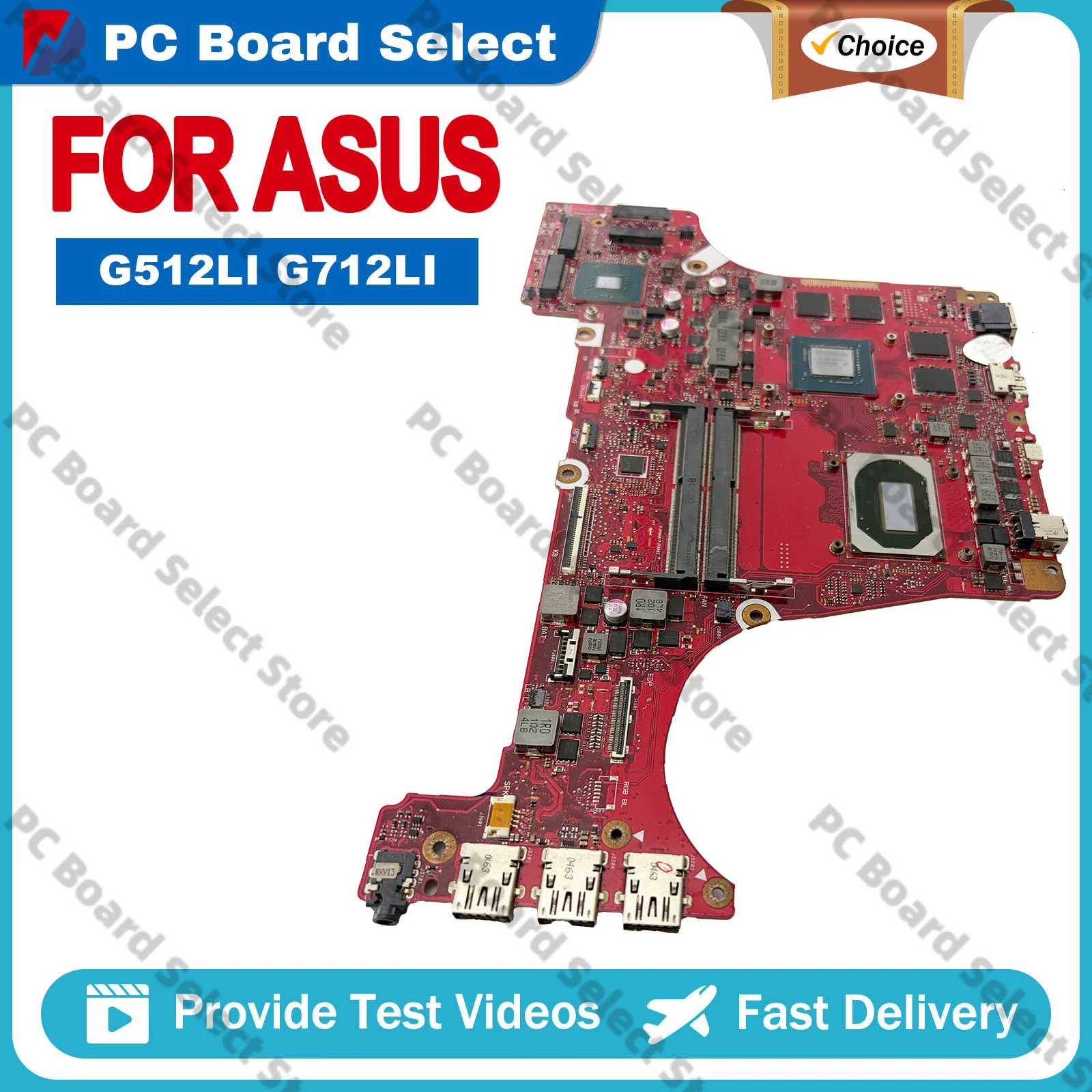 Placa-Mãe G512LH G512LI para Notebook ASUS ROG Strix G15 G512Li G512L com Processador Intel i5 i7 de 10ª Geração 100% Testada e Aprovada