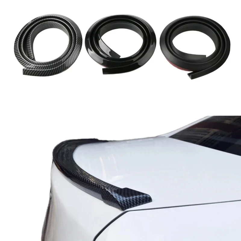 

Universal carbon fiber rubber rear spoiler, stylish car trunk modification wing