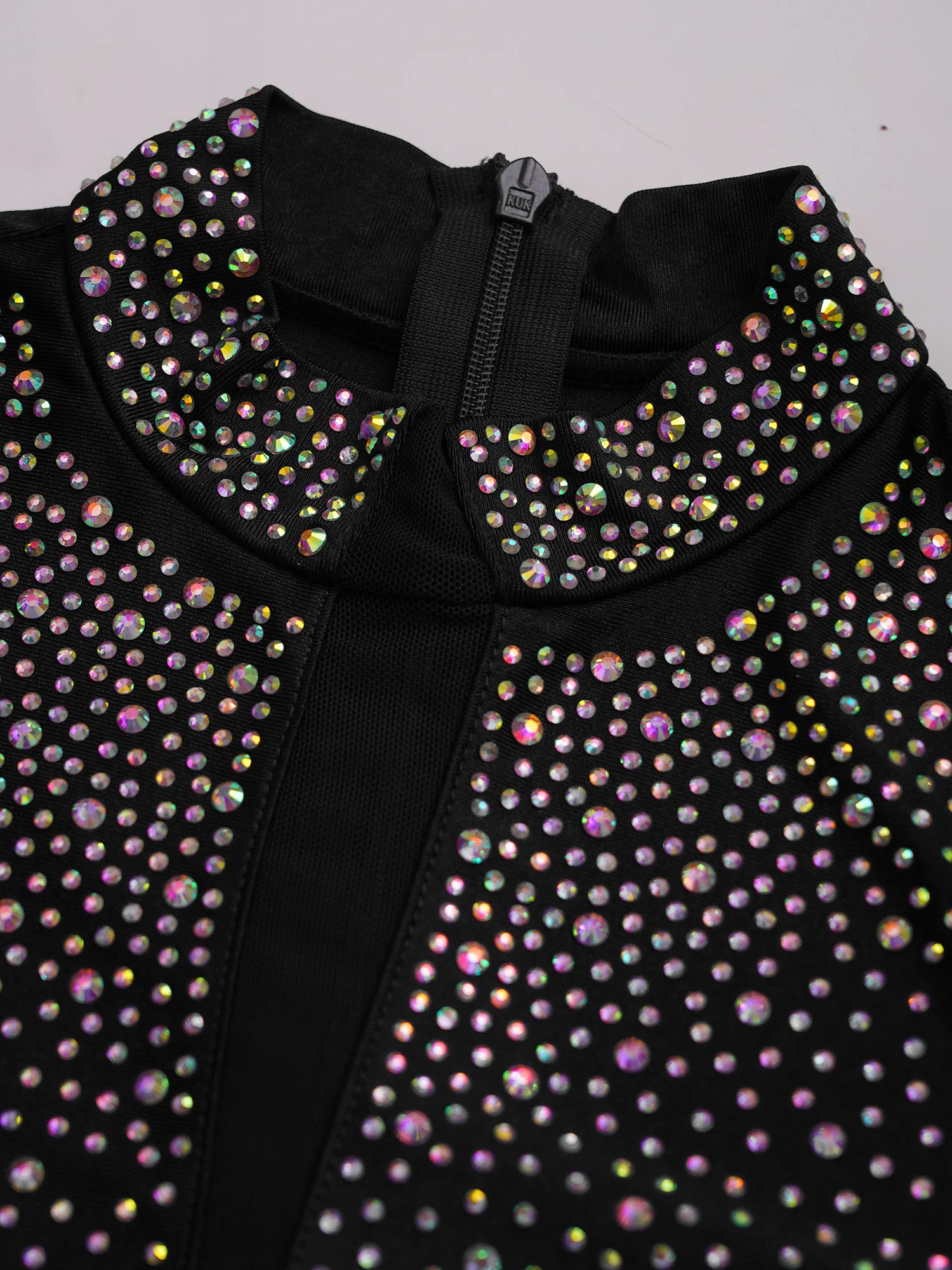 男の子ラテンダンスレオタードフィギュアスケートバレエ衣装長袖光沢のあるラインストーンボディスーツ社交ダンスタンゴパフォーマンス