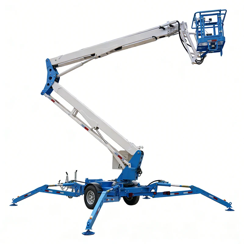 Customized Boom Man Lift 16m 18m 24m Articulated Towable Boom Lift Electric Power Aerial Man Lift with CE Certificate