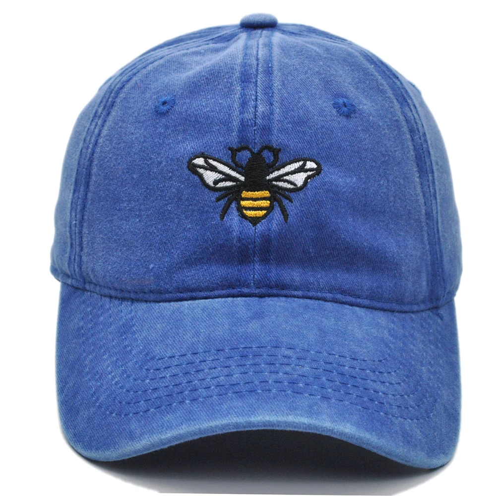 Bee Dad Hat Embroidered Distressed Baseball Cap Bumble Bee Hat Summer Lover Hats