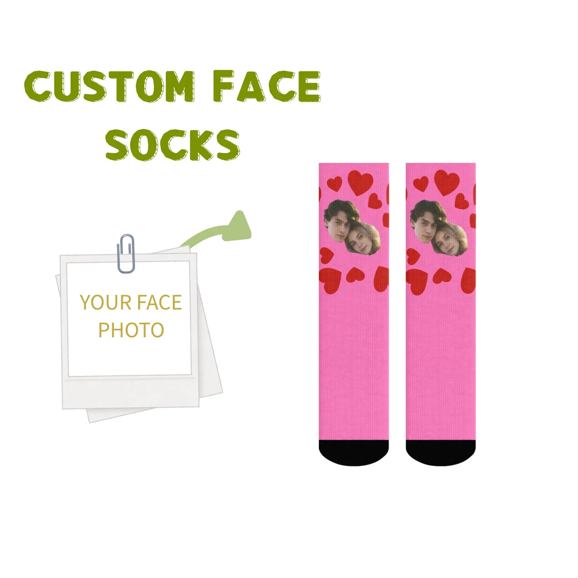 

Одинаковые носки для фото с красными сердечками на заказ, розовые персонализированные носки, уникальный подарок для любви, исповедь и юбилей