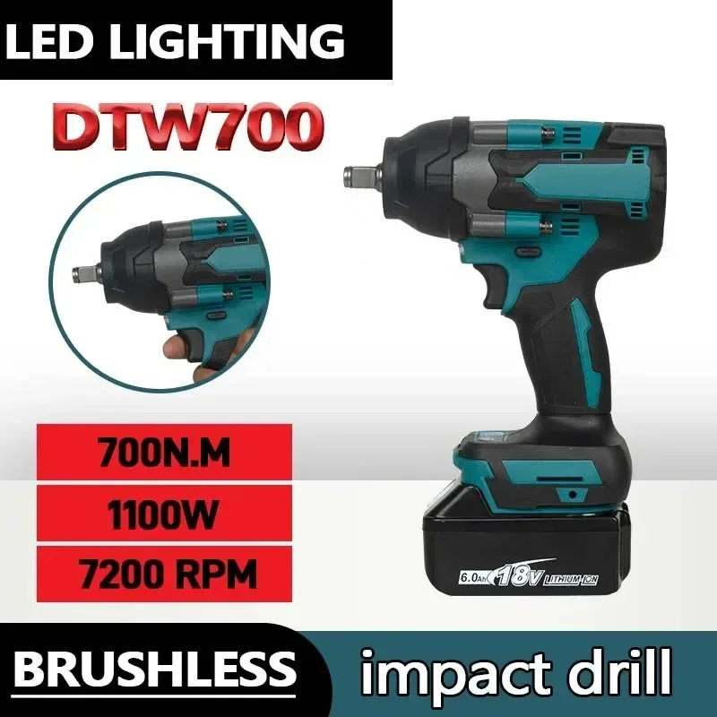 

Electric Wrench Brushless Multi Functional Fit Makita Rechargeable 18V Lithium Battery Auto Repair High Torque Impact Wrench