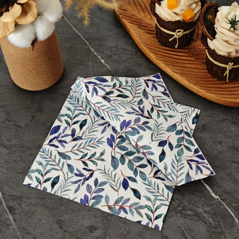 10/20 قطعة 33 سنتيمتر 2 طبقة Morandi اللون الأوكالبتوس المناديل جو الحفلات النفط اللوحة المناديل DIY Decoupage ورقة #3