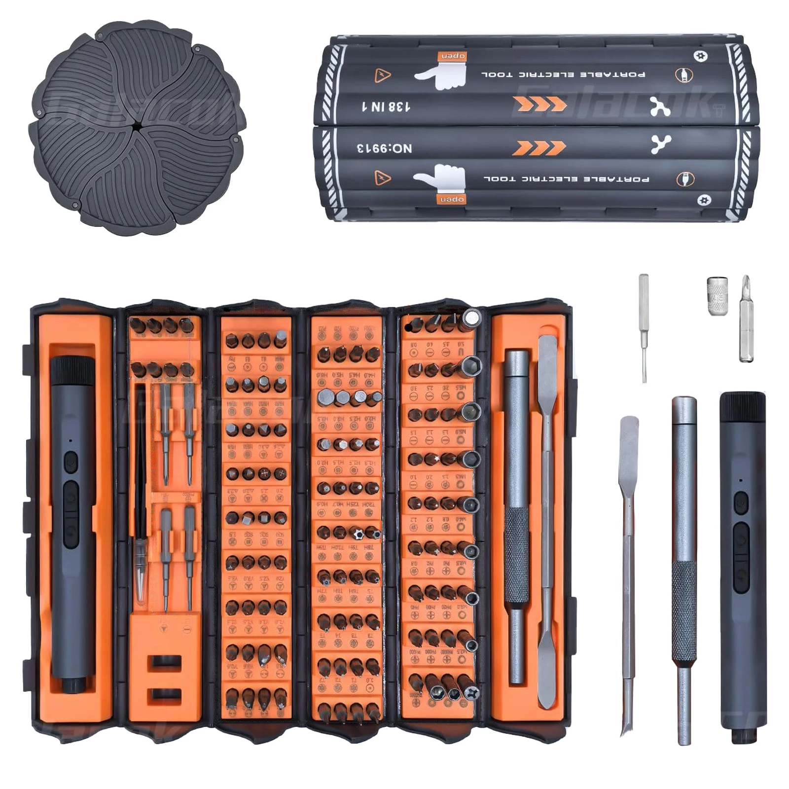 

Набор электрических прецизионных отверток 128 в 1, мини-набор инструментов для ремонта с 122 магнитными битами Phillips Torx для iPhone, часов, камеры, ПК