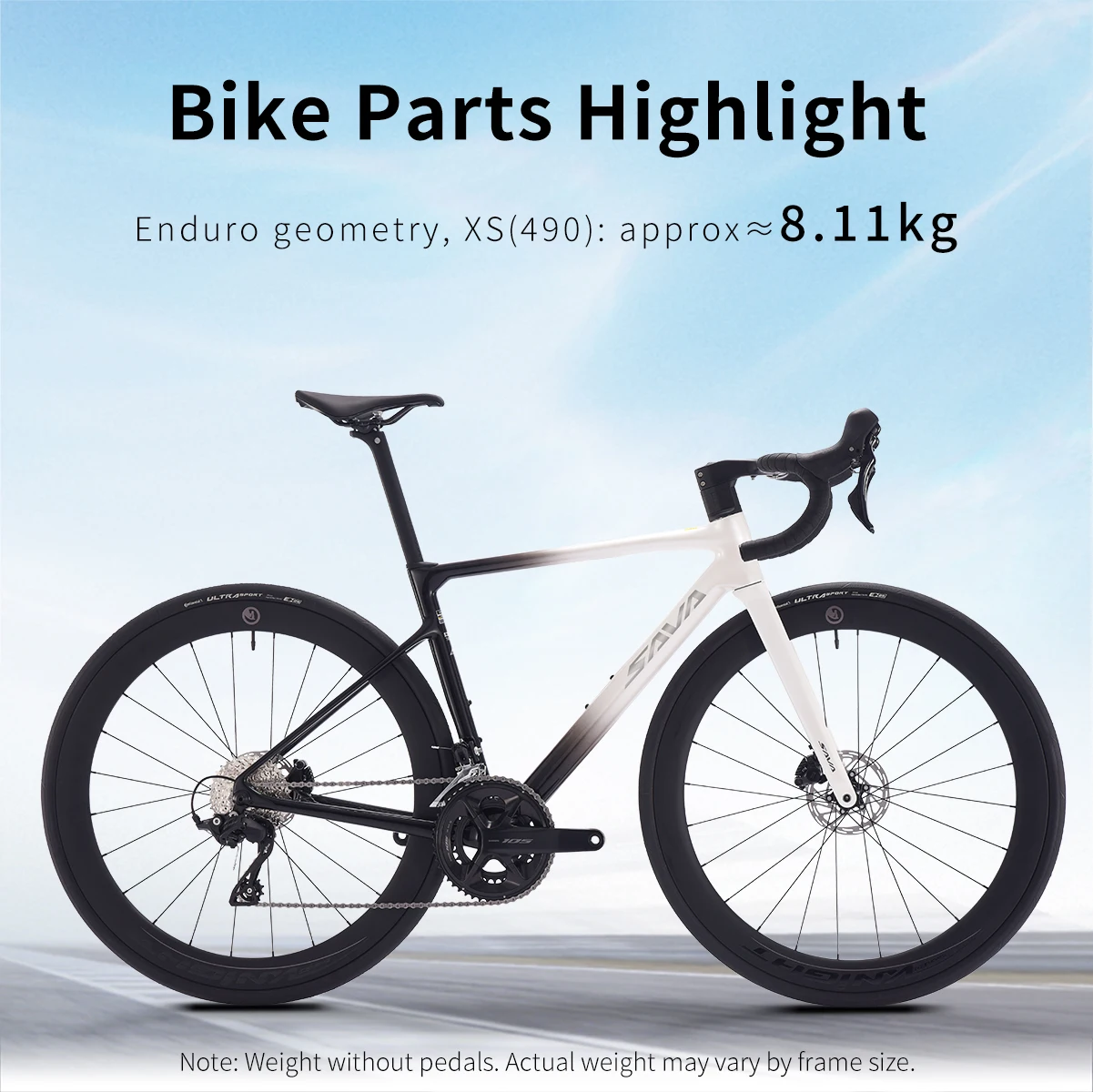 SAVA 2026 new Starship Deluxe Full Carbon Road Bike with SHIMAN0  105 7120 Groupset Iridescent Gradient Frame