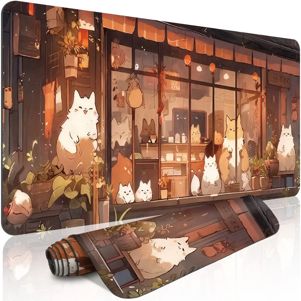 Pc Gaming Cafe - Cute Cartoon Cat Cafe Extended Gaming