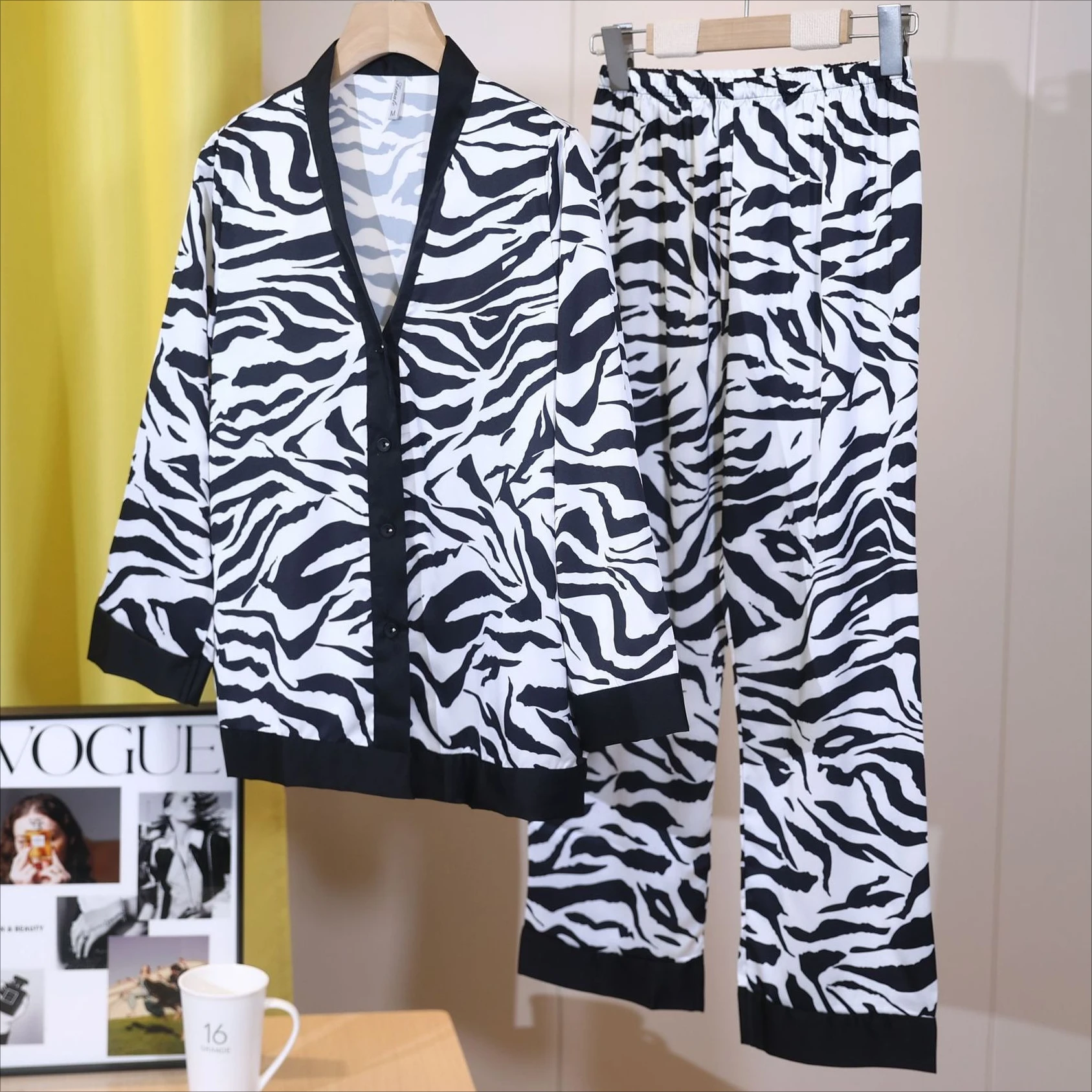 

Twinset Shirt&Trousers Pajamas Set Women Long Sleeve Sleepwear Home Clothes Autumn Pijamas Suit Casual Nightwear Lingerie