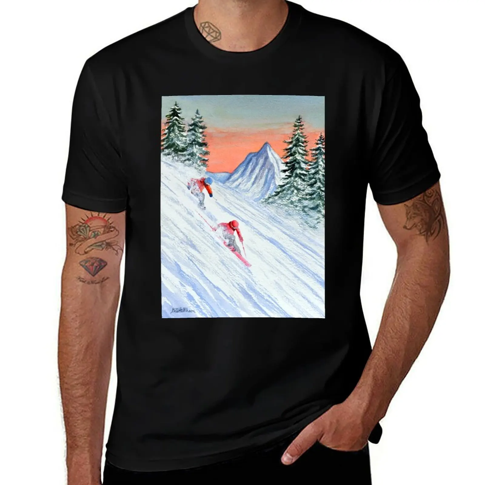 

Skiing - She's Leading The Way T-Shirt vintage clothes Louboutins Man t-shirt Men's t shirts