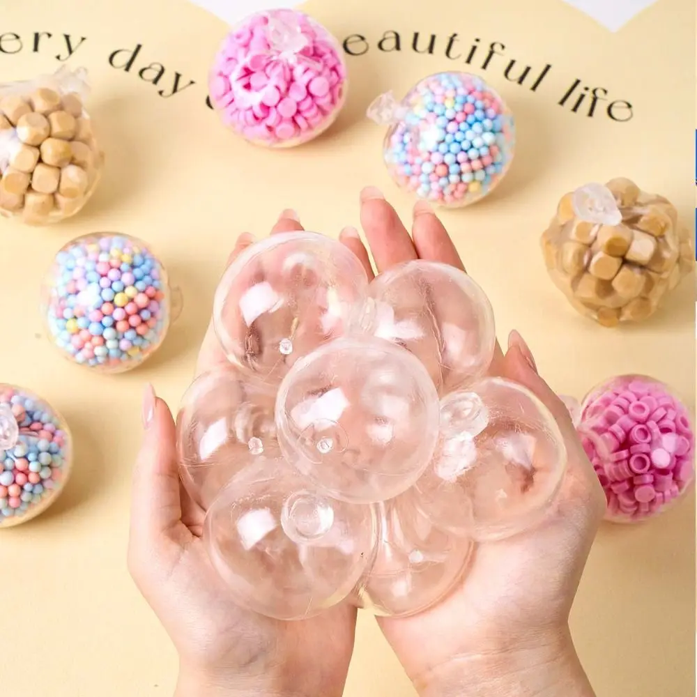 Smooth Surface Granules Beads Filler Round Shape Hollow Back Squeeze Ball Fillers Multicolor Slime Filler Pellets