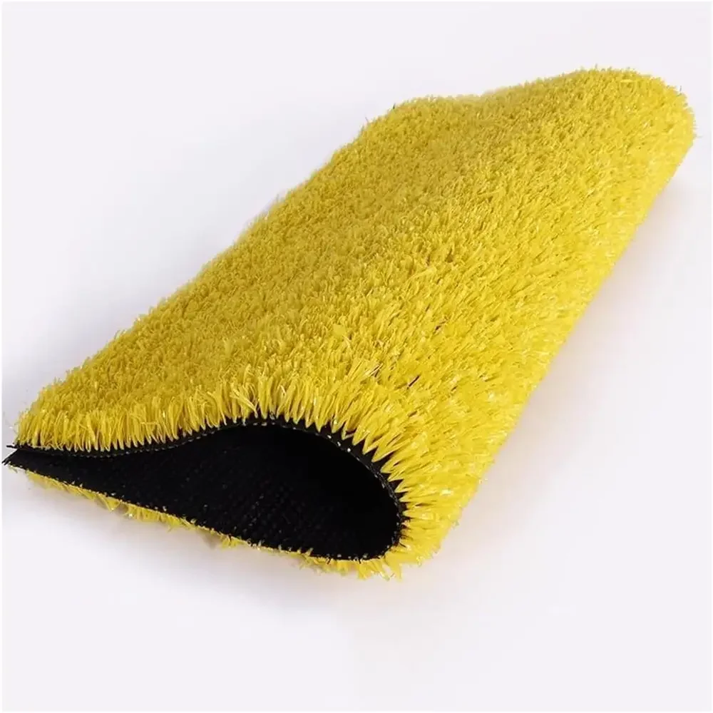 High-Density Artificial Turf, Outdoor Dog Grass Mat, Garden Decorative Rug, 3cm Yellow, 100x100cm