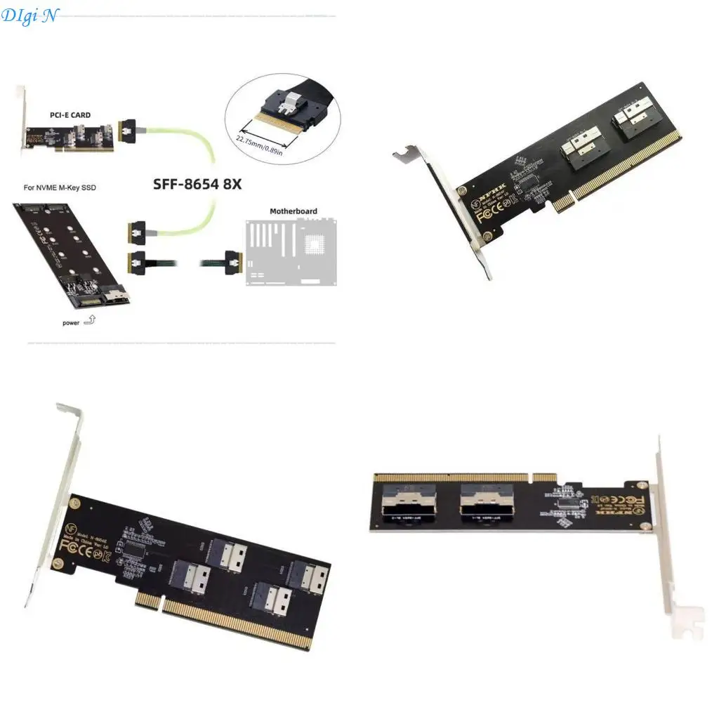 

Computer Expansion Half Height PCIe x16 to SFF8654 4i 8i Adapter Card Board for Comprehensive Computer Accessories R2LB