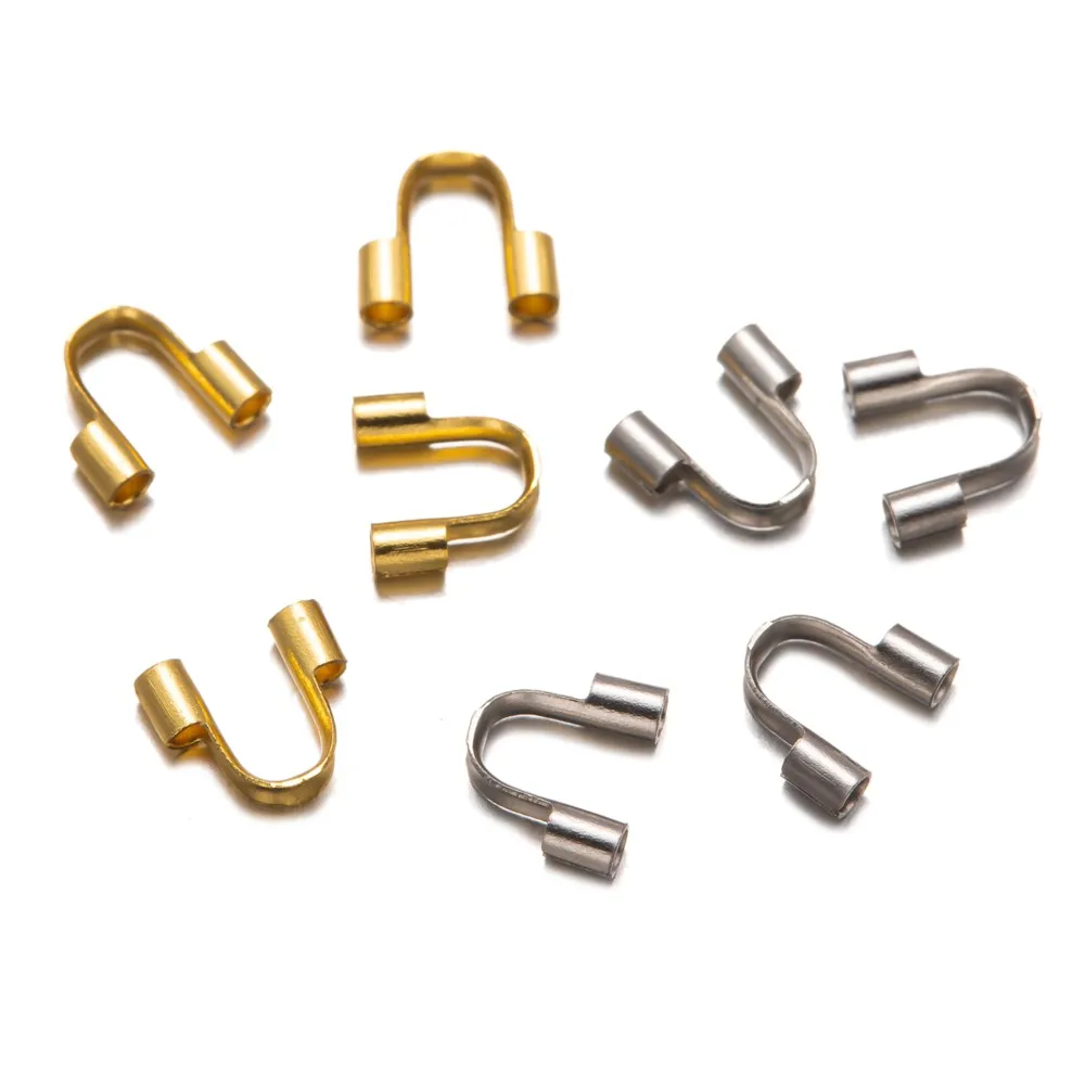 Fechos Crimp Beads Capas para Beading Cord, aço inoxidável, fio, pulseira, ganchos, conectores, DIY, colar, fazer jóias, 50pcs