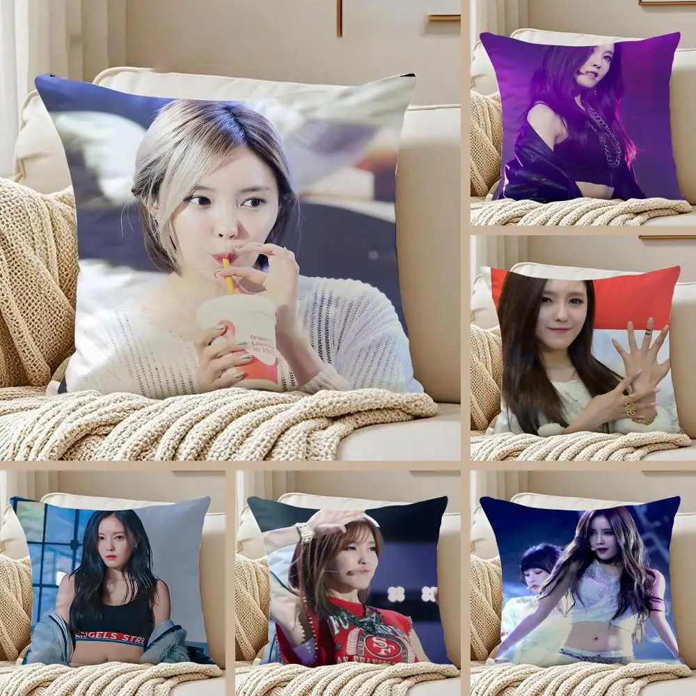 Charming Idol H-Hyo-min Cushion Cover Pillowcase Anti-dustmite Invisible Zipper Short Plush Sofa Cushion