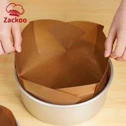 Zackoo 6/8inch Cropped Air Fryer Round Cake Oilcloth Baking Paper Mat Food Grade Reusable Easy Demoulding Mold Liner Sheet Tool