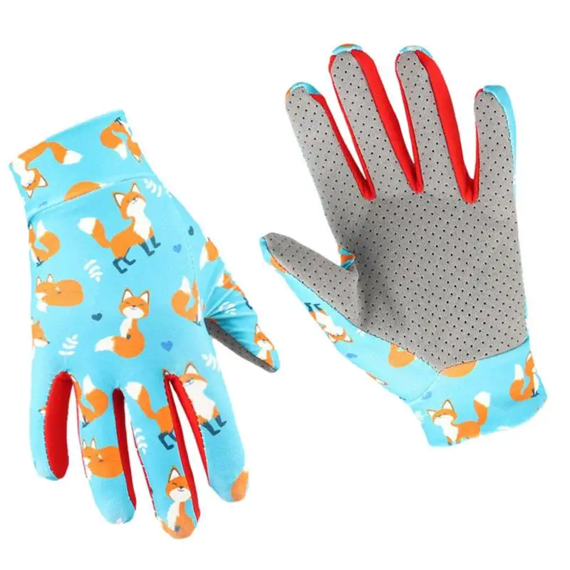 Guantes de bicicleta de seda de hielo para niños, protección solar para niños pequeños, guantes de dedo completo para montar en rodillo, pesca,