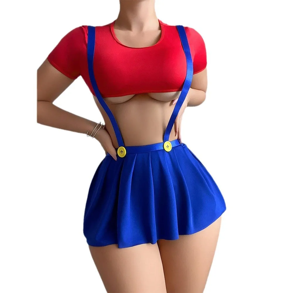 

Sexy Women's Underwear Set Babydoll Lingerie Dresses Crop Top Maid Outfit 3-Piece Role-Play Costume Pleated Skirt Sexy Underwear