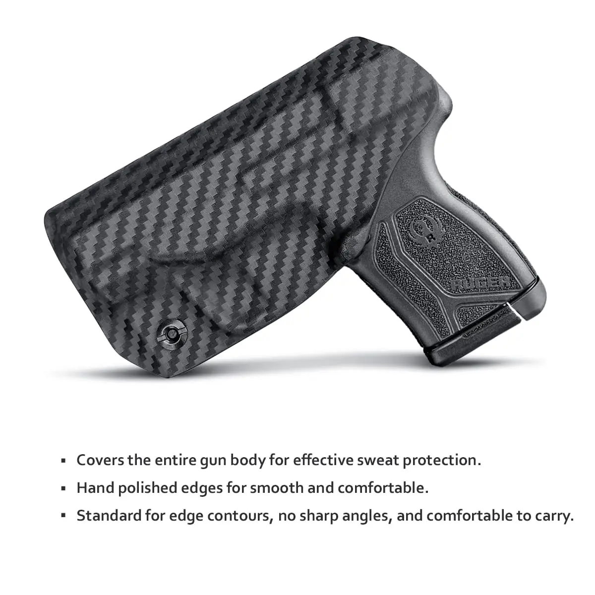 Ruger LCP MAX Holster, IWB Kydex for Ruger LCP MAX .380 - Inside Waistband Holster - LCP MAX Pocket Holster,Carbon Fiber Black